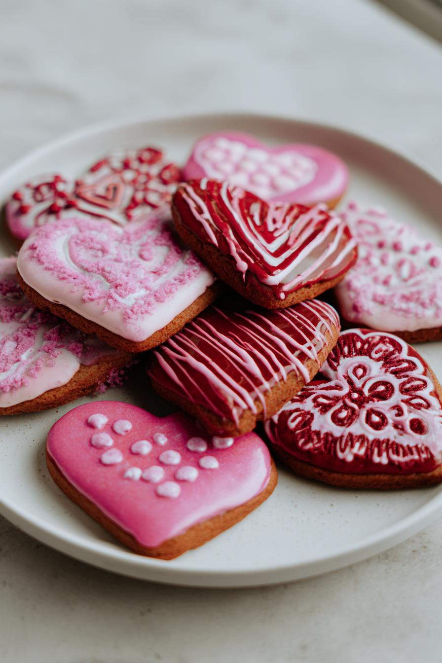 pink and red cookies